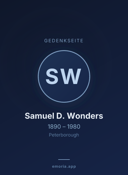 Gedenkportrait von Samuel D. Wonders