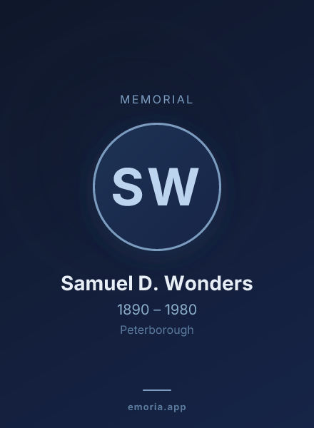Memorial portrait of Samuel D. Wonders