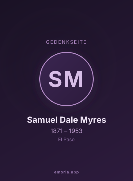 Gedenkportrait von Samuel Dale Myres