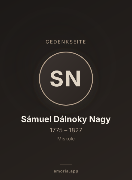 Gedenkportrait von Sámuel Dálnoky Nagy