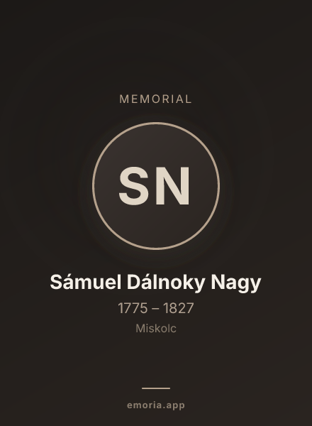 Memorial portrait of Sámuel Dálnoky Nagy