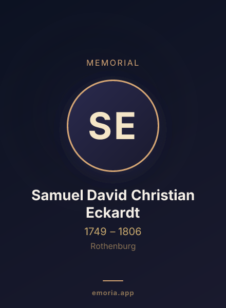 Memorial portrait of Samuel David Christian Eckardt