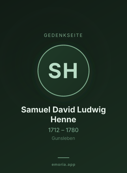 Gedenkportrait von Samuel David Ludwig Henne
