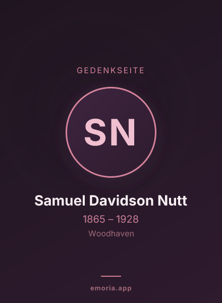 Gedenkportrait von Samuel Davidson Nutt