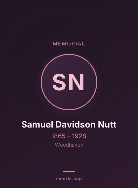 Memorial portrait of Samuel Davidson Nutt