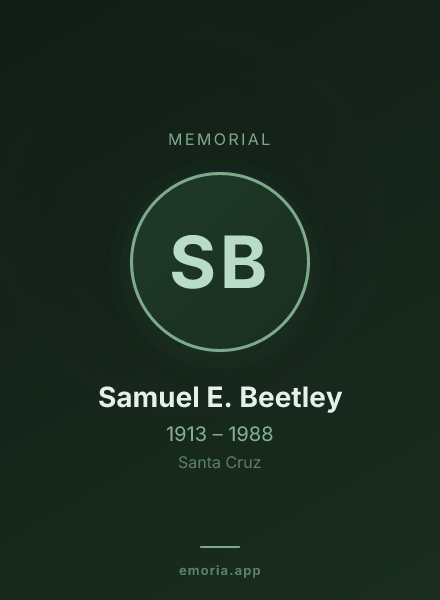Memorial portrait of Samuel E. Beetley