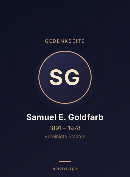 Gedenkportrait von Samuel E. Goldfarb