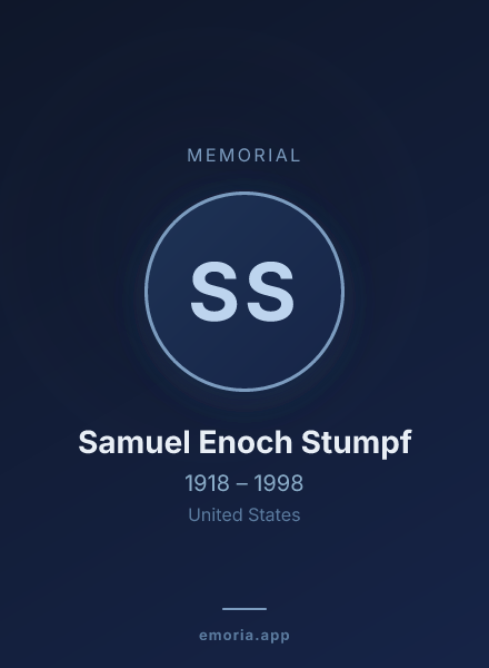 Memorial portrait of Samuel Enoch Stumpf