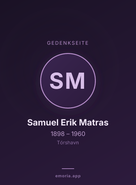 Gedenkportrait von Samuel Erik Matras