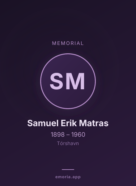Memorial portrait of Samuel Erik Matras