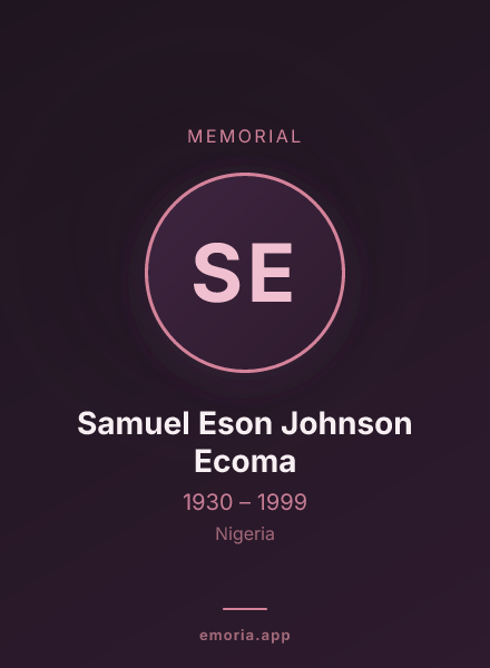 Memorial portrait of Samuel Eson Johnson Ecoma