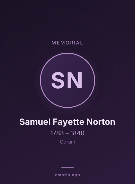 Memorial portrait of Samuel Fayette Norton