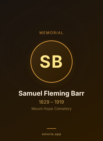 Memorial portrait of Samuel Fleming Barr