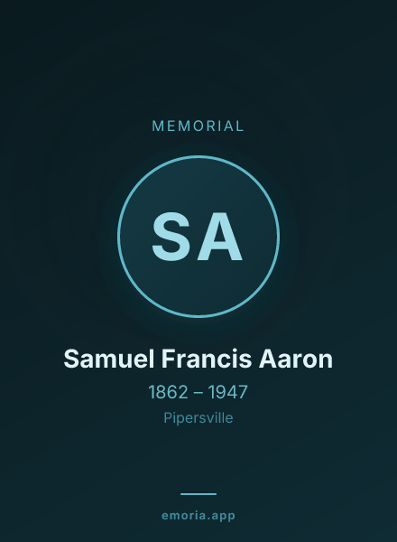 Memorial portrait of Samuel Francis Aaron