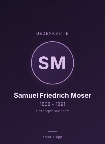 Gedenkportrait von Samuel Friedrich Moser