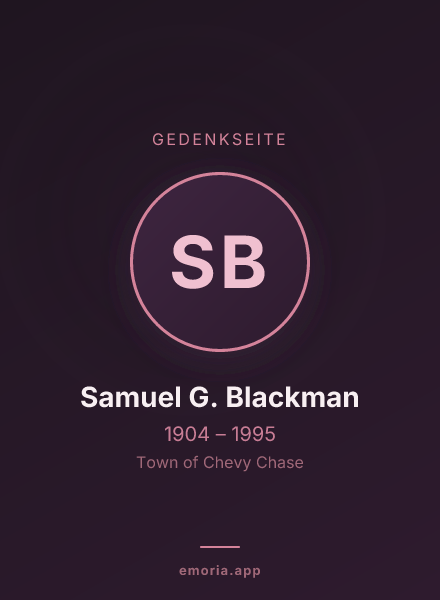 Gedenkportrait von Samuel G. Blackman