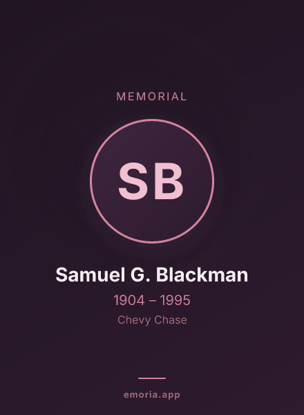 Memorial portrait of Samuel G. Blackman