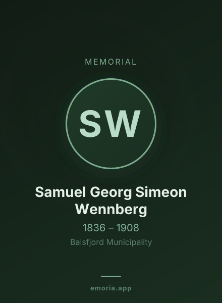 Memorial portrait of Samuel Georg Simeon Wennberg