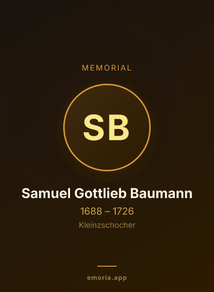 Memorial portrait of Samuel Gottlieb Baumann