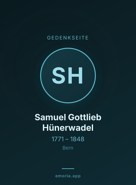 Gedenkportrait von Samuel Gottlieb Hünerwadel