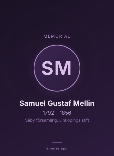 Memorial portrait of Samuel Gustaf Mellin
