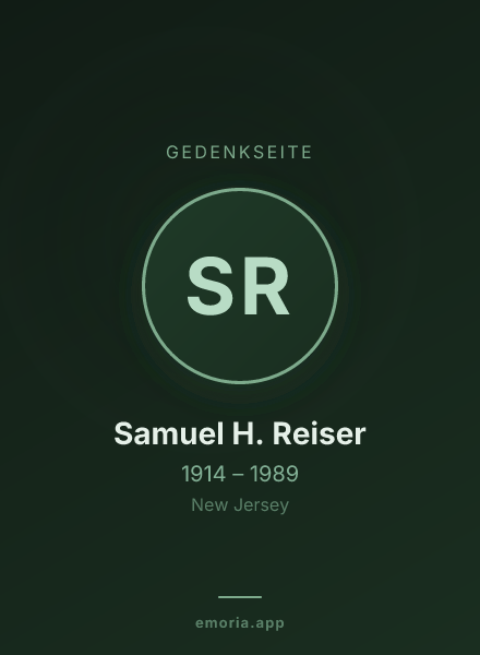 Gedenkportrait von Samuel H. Reiser