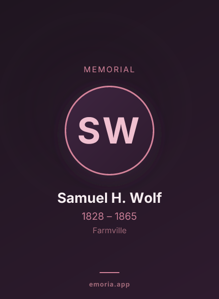 Memorial portrait of Samuel H. Wolf