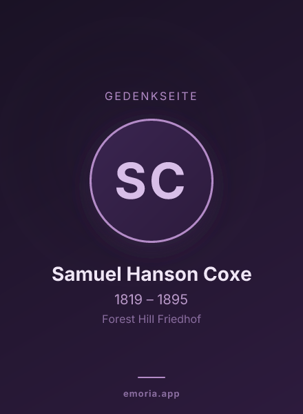 Gedenkportrait von Samuel Hanson Coxe