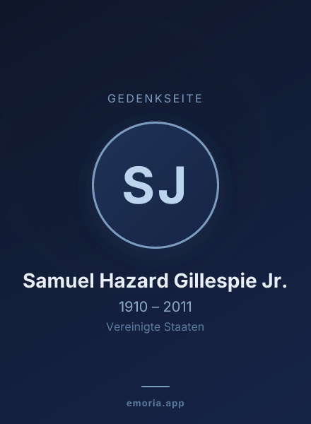 Gedenkportrait von Samuel Hazard Gillespie Jr.