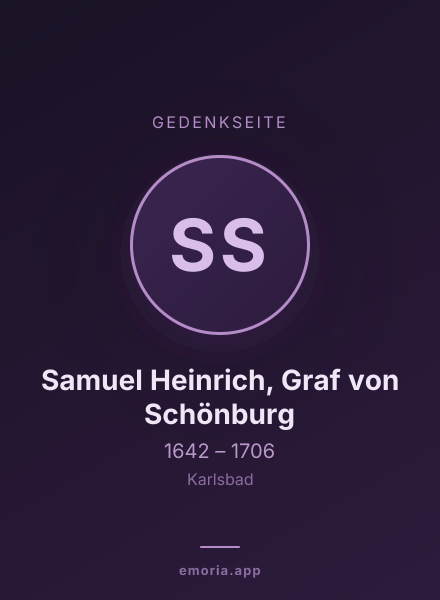Gedenkportrait von Samuel Heinrich, Graf von Schönburg