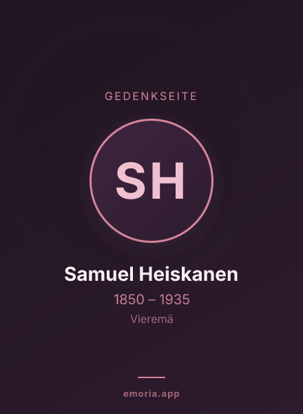 Gedenkportrait von Samuel Heiskanen