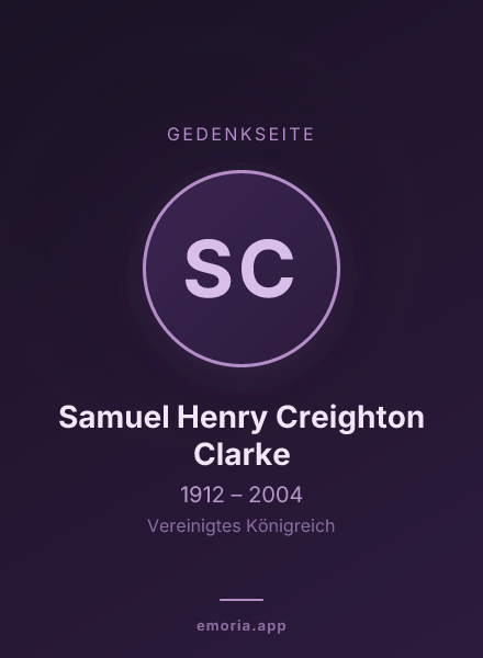 Gedenkportrait von Samuel Henry Creighton Clarke