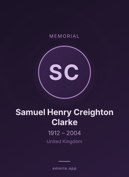 Memorial portrait of Samuel Henry Creighton Clarke