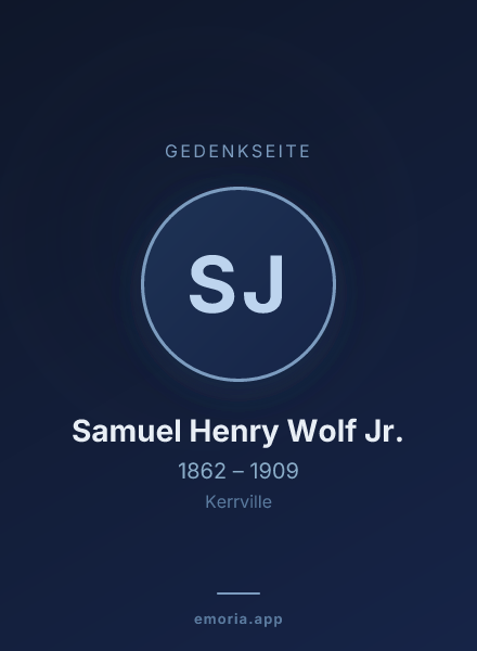 Gedenkportrait von Samuel Henry Wolf Jr.