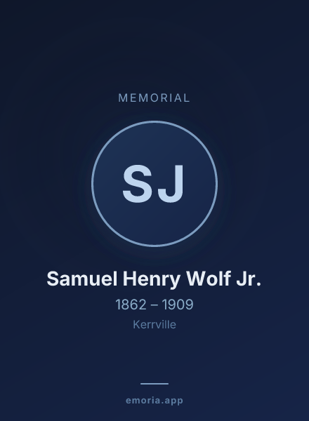 Memorial portrait of Samuel Henry Wolf Jr.