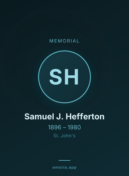 Memorial portrait of Samuel J. Hefferton