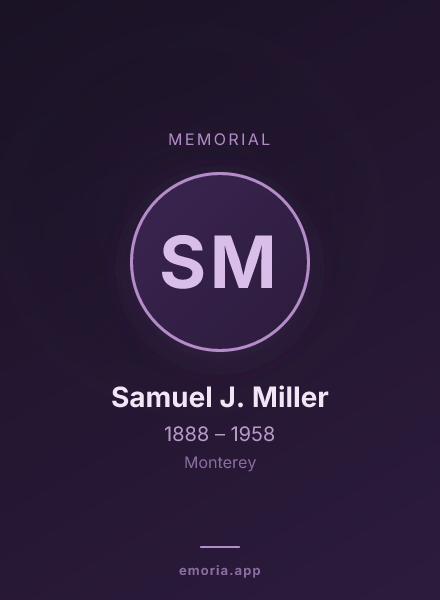 Memorial portrait of Samuel J. Miller