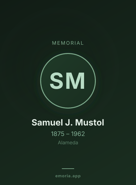 Memorial portrait of Samuel J. Mustol