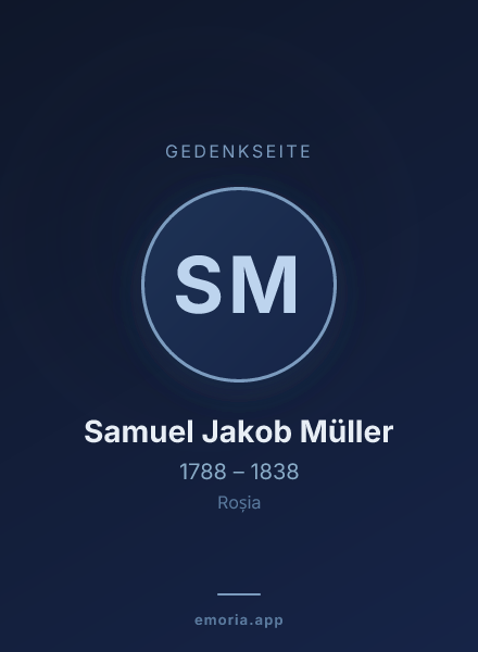 Gedenkportrait von Samuel Jakob Müller