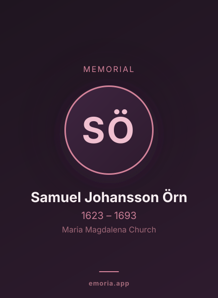 Memorial portrait of Samuel Johansson Örn