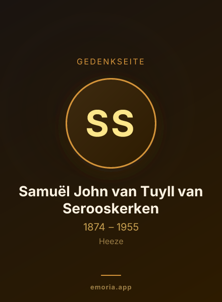 Gedenkportrait von Samuël John van Tuyll van Serooskerken
