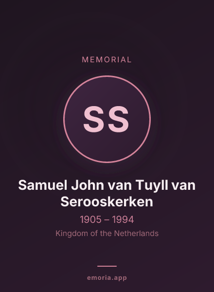 Memorial portrait of Samuel John van Tuyll van Serooskerken