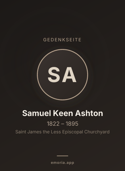 Gedenkportrait von Samuel Keen Ashton