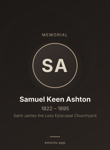 Memorial portrait of Samuel Keen Ashton