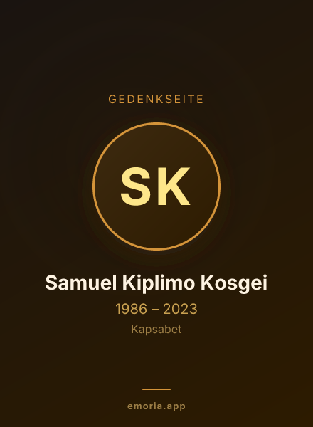 Gedenkportrait von Samuel Kiplimo Kosgei
