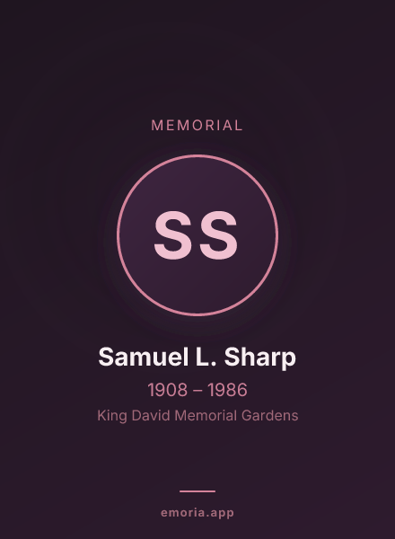 Memorial portrait of Samuel L. Sharp