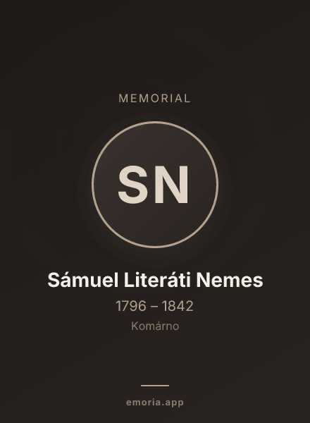 Memorial portrait of Sámuel Literáti Nemes