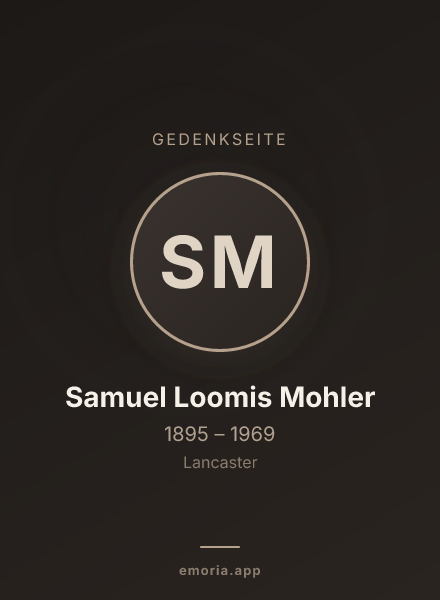 Gedenkportrait von Samuel Loomis Mohler