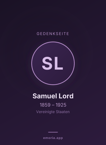 Gedenkportrait von Samuel Lord