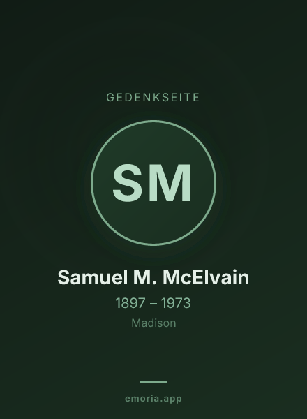 Gedenkportrait von Samuel M. McElvain